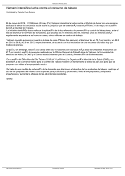 Vietnam intensifica lucha contra el consumo de tabaco