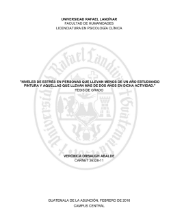 UNIVERSIDAD RAFAEL LAND&Iacute;VAR "NIVELES DE ESTR&Eacute;S EN