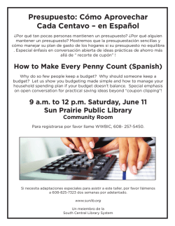Presupuesto: C&oacute;mo Aprovechar Cada Centavo &ndash; en Espa&ntilde;ol