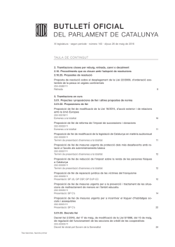 butllet&iacute; oficial - Parlament de Catalunya