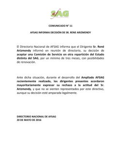El Directorio Nacional de AFSAG informa que el Dirigente Sr. Ren&eacute;