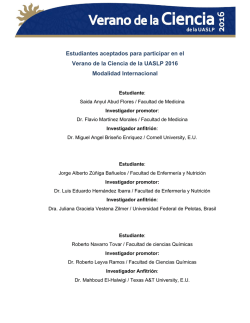 Estudiantes aceptados para participar en el Verano de la Ciencia de