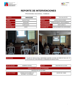 REPORTE DE INTERVENCIONES