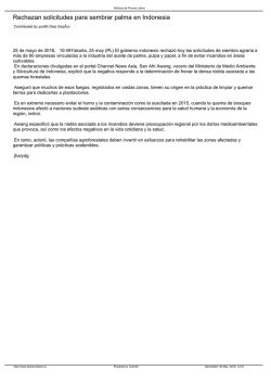 Rechazan solicitudes para sembrar palma en