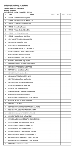 Seccion M - Domingo - Horario: 8:00 a 12:00 horas