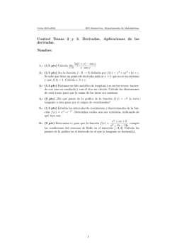 Control Temas 2 y 3. Derivadas. Aplicaciones de las derivadas