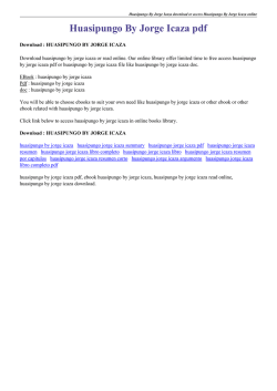 Huasipungo By Jorge Icaza pdf