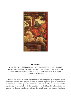 El Decamer&oacute;n - Giovanni Bocaccio - Portal de Estudios Sociales y