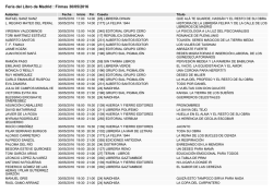 Feria del Libro de Madrid : Firmas 30/05/2016