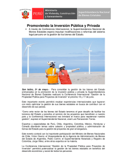 Promoviendo la Inversi&oacute;n P&uacute;blica y Privada