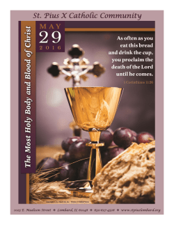 Weekly Bulletin - St. Pius X Catholic Community