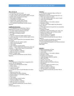 Lista de Materiales para la Escuela Primaria Westside 2016-2017