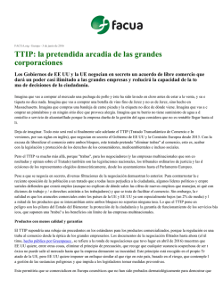 TTIP: la pretendida arcadia de las grandes corporaciones