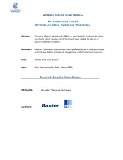 SOCIEDAD CHILENA DE NEFROLOG&Iacute;A XVII JORNADAS DE