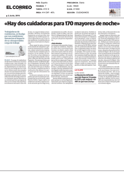 Hay dos cuidadoras para 170 mayores de noche