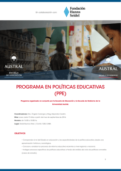 programa en pol&iacute;ticas educativas (ppe)