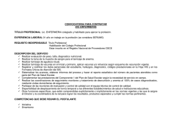 CONVOCATORIA PARA CONTRATAR (03) ENFERMERAS TITULO