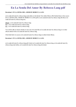 En La Senda Del Amor By Rebecca Lang pdf