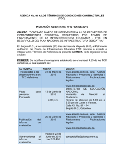 INVITACI&Oacute;N ABIERTA No. FFIE- 006 DE 2016 OBJETO: &ldquo;CONTRATO
