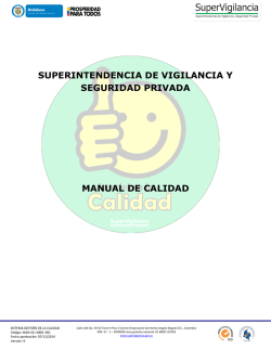 Manual de Calidad - Superintendencia de Vigilancia y Seguridad