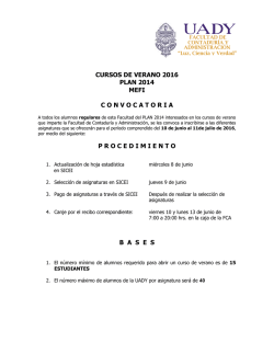Convocatoria Verano MEFI 2016 - Facultad de Contadur&iacute;a y