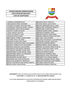 telesecundaria mimiahuapan lista de aceptados ciclo escolar 2016
