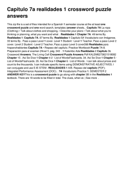 Capitulo 7a realidades 1 crossword puzzle answers