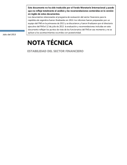 NOTA T&Eacute;CNICA 1 ESTABILIDAD DEL SECTOR FINANCIERO