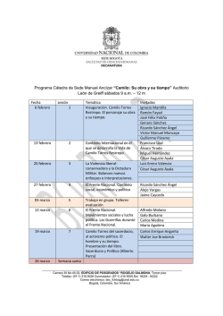 Programa C&aacute;tedra de Sede Manuel Anc&iacute;zar &ldquo;Camilo: Su obra y su