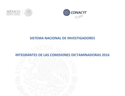 Integrantes de las Comisiones dictaminadoras 2016
