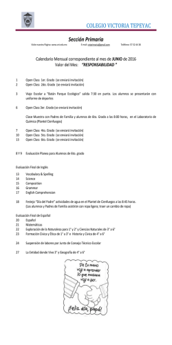 actividades del mes - Colegio Victoria Tepeyac