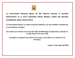 Sensible fallecimiento de la se&ntilde;ora Ernestina Flores Due&ntilde;as, madre