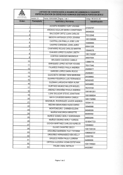 Listado de aspirantes convocatoria a proceso de selecci&oacute;n