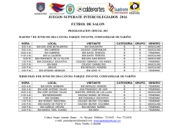 Programaci&oacute;n F&uacute;tbol Sal&oacute;n