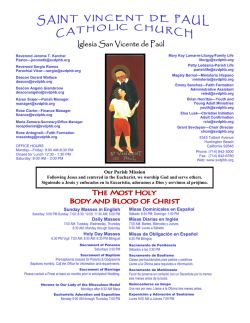 sunday bulletin newsletter - Saint Vincent de Paul Catholic Church
