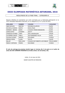 Relaci&oacute;n de premiados