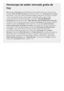 Horoscopo de walter mercado gratis de hoy