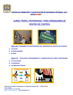 &ldquo;perfil profesional&rdquo; para operadores de centro de control