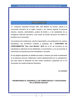 Bases de Concurso - Colegio San Jose Marello Huaraz