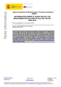 Informaci&oacute;n sobre el buen uso de los medicamentos en caso de ola