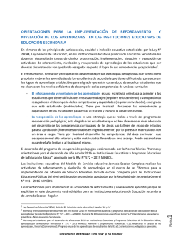 orientaciones tecnicas para la implementacion de las 4 horas