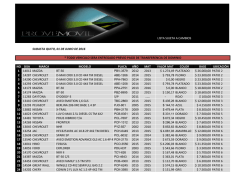 subasta quito, 01 de junio de 2016 no sisa marca modelo placa a&ntilde;o