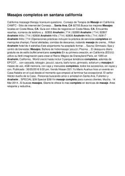 Masajes completos en santana california