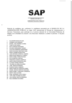 Relaci&oacute;n de candidatos que conforman la candidatura presentada