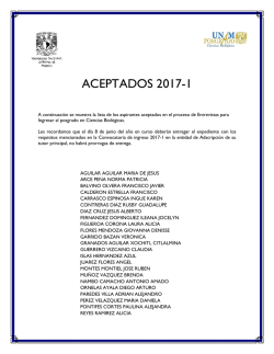 A C E P T A D O S. - Posgrado en Ciencias Biol&oacute;gicas