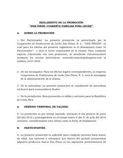 Reglamento - Dos Pinos Te Premia