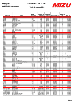 Tarifa Kits para bajar altura
