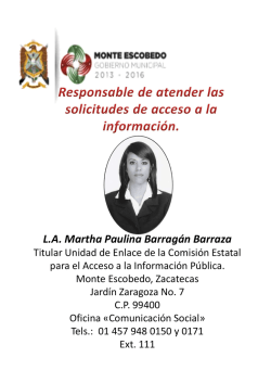 Responsable de Atender Solicitudes de Informaci&oacute;n