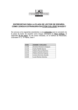 Anexo I. Convocatoria entrevistas Eton College