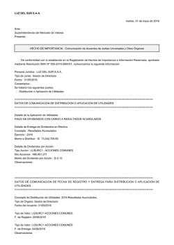 LUZ DEL SUR S.A.A. martes, 31 de mayo de 2016 Sres